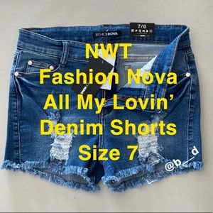 NWT Fashion Nova Denim Shorts 7/8